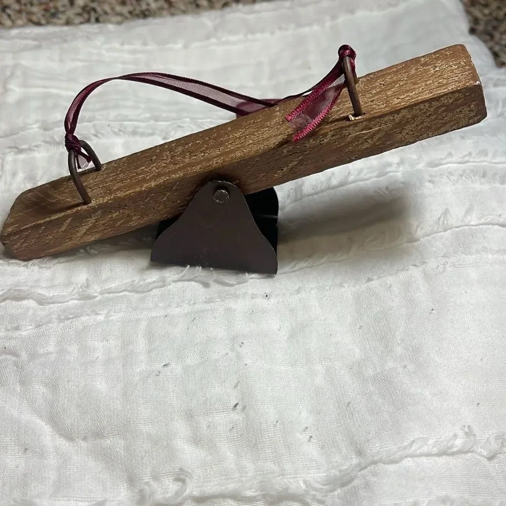 Wooden cart and see/saw ornaments